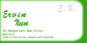 ervin nun business card